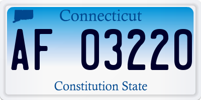 CT license plate AF03220