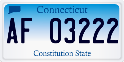 CT license plate AF03222