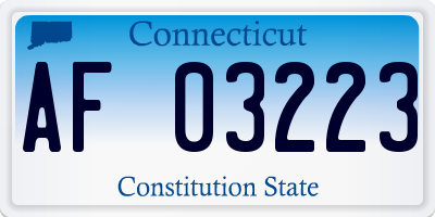 CT license plate AF03223