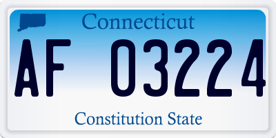 CT license plate AF03224