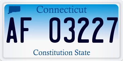 CT license plate AF03227