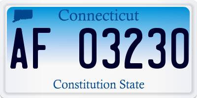 CT license plate AF03230