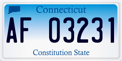 CT license plate AF03231