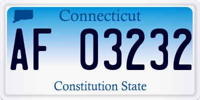 CT license plate AF03232