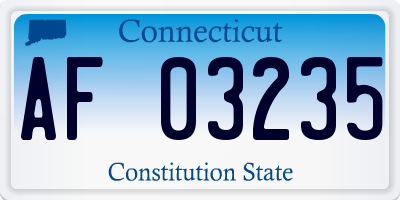 CT license plate AF03235