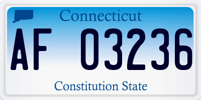 CT license plate AF03236