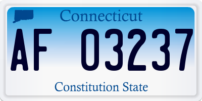 CT license plate AF03237