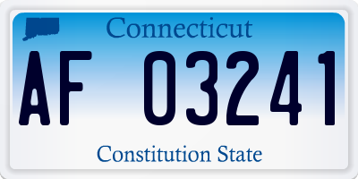 CT license plate AF03241