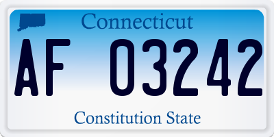 CT license plate AF03242