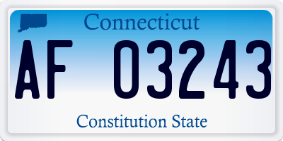 CT license plate AF03243