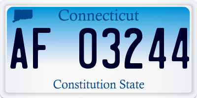 CT license plate AF03244