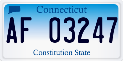 CT license plate AF03247