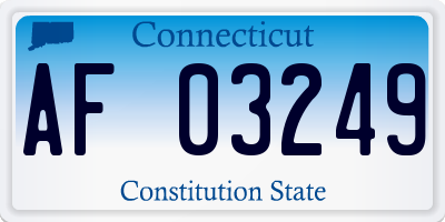 CT license plate AF03249