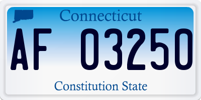 CT license plate AF03250