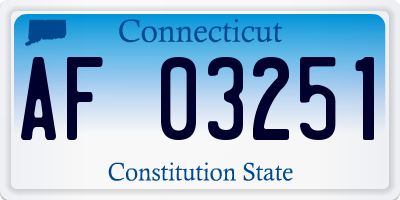 CT license plate AF03251