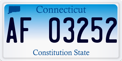 CT license plate AF03252