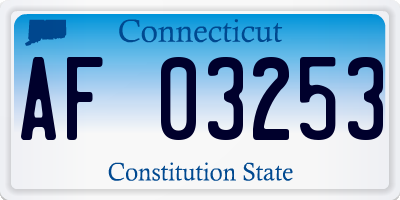 CT license plate AF03253