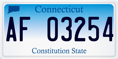 CT license plate AF03254