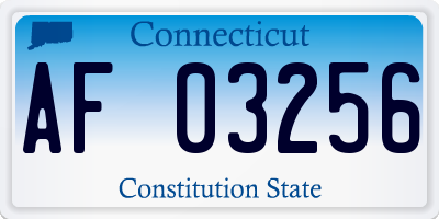 CT license plate AF03256