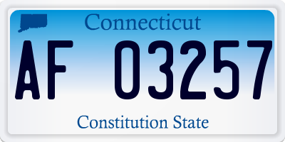 CT license plate AF03257