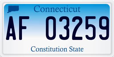 CT license plate AF03259