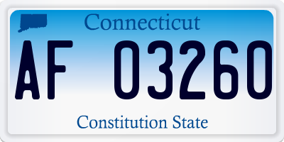 CT license plate AF03260