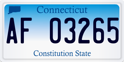 CT license plate AF03265