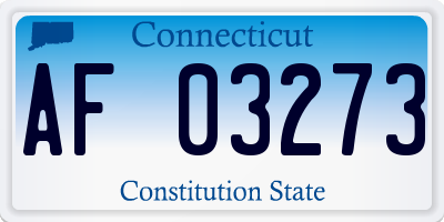 CT license plate AF03273