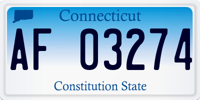 CT license plate AF03274