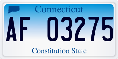 CT license plate AF03275