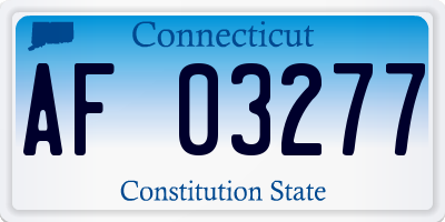 CT license plate AF03277