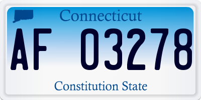 CT license plate AF03278