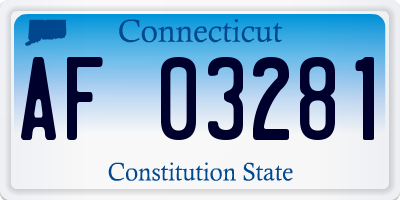 CT license plate AF03281