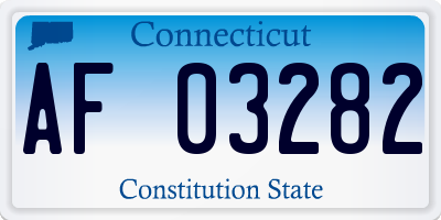 CT license plate AF03282