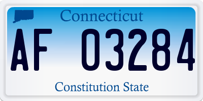CT license plate AF03284