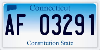 CT license plate AF03291