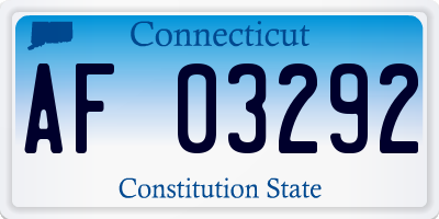 CT license plate AF03292