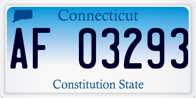 CT license plate AF03293