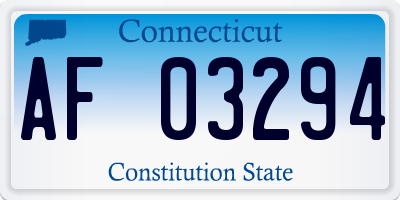 CT license plate AF03294