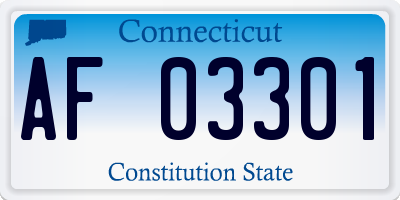 CT license plate AF03301