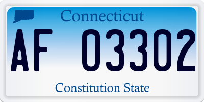 CT license plate AF03302