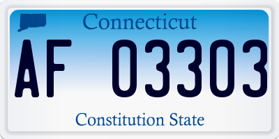 CT license plate AF03303