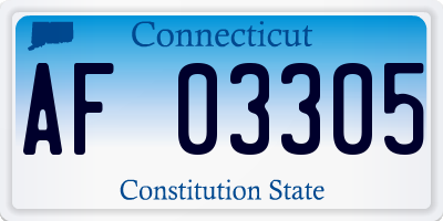 CT license plate AF03305