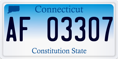 CT license plate AF03307