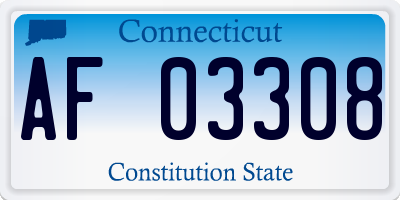 CT license plate AF03308