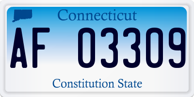 CT license plate AF03309