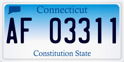 CT license plate AF03311