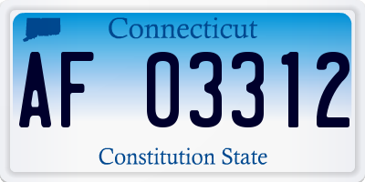 CT license plate AF03312