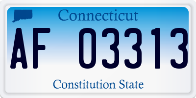 CT license plate AF03313