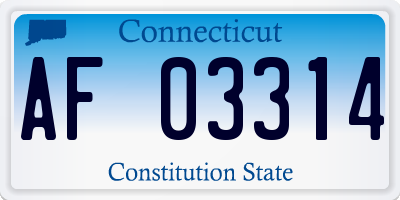 CT license plate AF03314